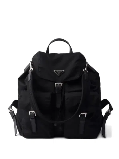Prada Front-pockets Backpack In Black