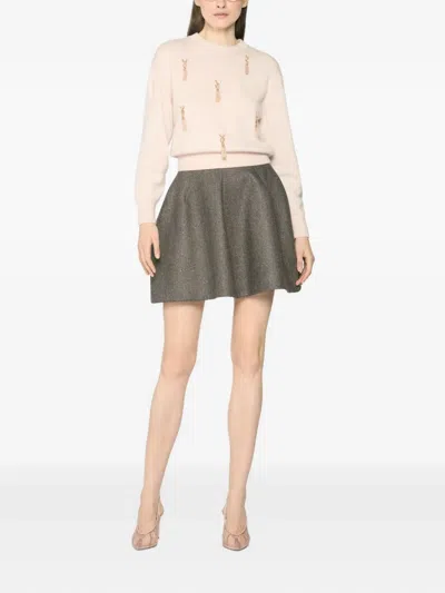 Genny Tassel-embellished Knitted Top In Neutral
