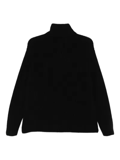 Iris Von Arnim Funnel-neck Half-zip Jumper In Black