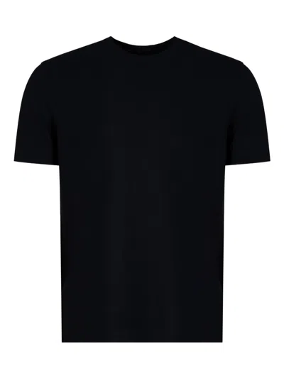 Zanone Crew Neck Short Sleeve Basic T-shirt In Black