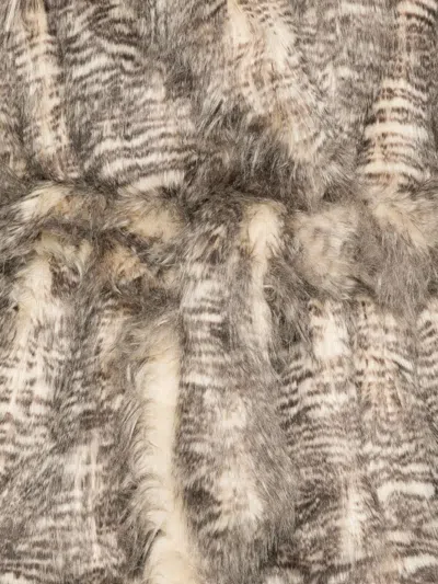 Entire Studios Womens Natural Juno Belted Faux-fur Coat In Neutral