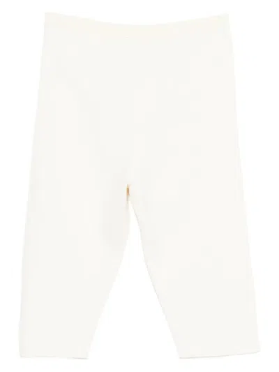 Entire Studios Knitted Capri Pants In White