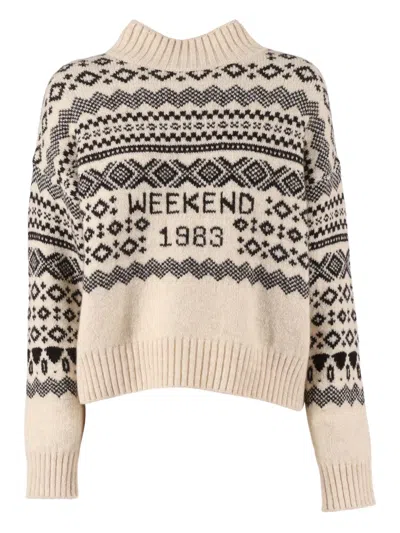 Weekend Max Mara Wool And Alpaca Jacquard Sweater In Multi