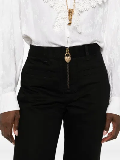 Chloé Black Slim Jeans With Charm Zip In Black