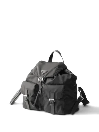 Prada Flap-closure Front-pockets Backpack In Gray