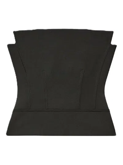 Another Tomorrow Strapless Panelled Bustier In Brown