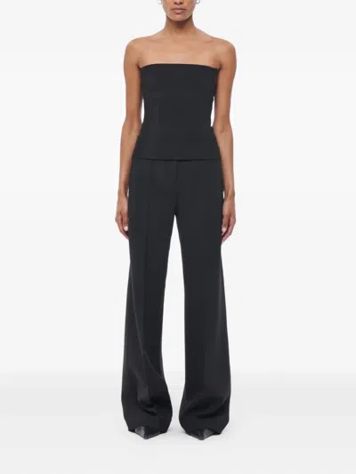 Another Tomorrow Strapless Panelled Bustier In Brown