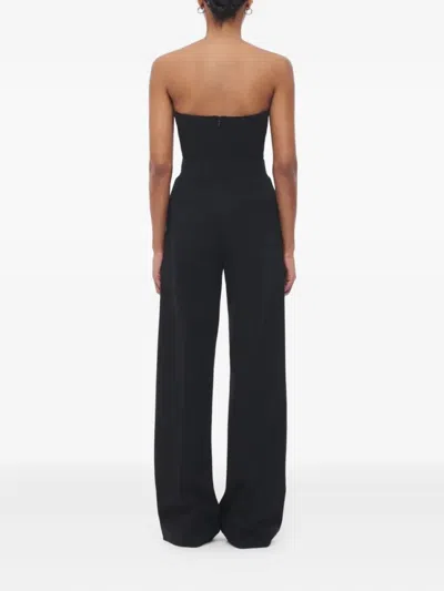 Another Tomorrow Strapless Panelled Bustier In Brown