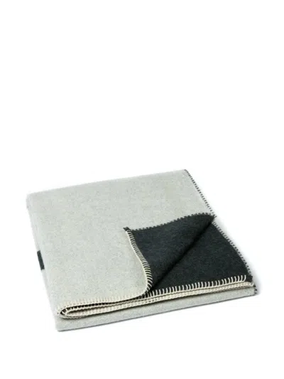 Blacksaw Abstract-pattern Wool Blanket (178cm X 135cm) In Gray
