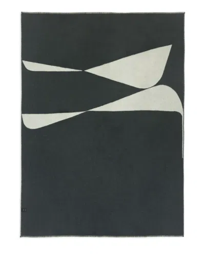 Blacksaw Abstract-pattern Wool Blanket (178cm X 135cm) In Gray