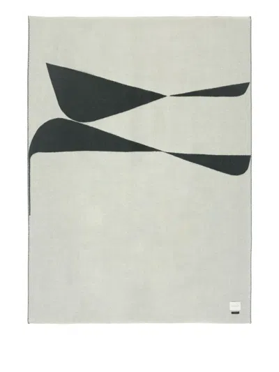 Blacksaw Abstract-pattern Wool Blanket (178cm X 135cm) In Gray