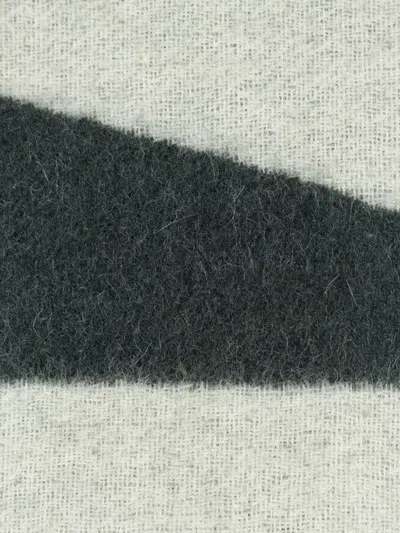 Blacksaw Abstract-pattern Wool Blanket (178cm X 135cm) In Gray