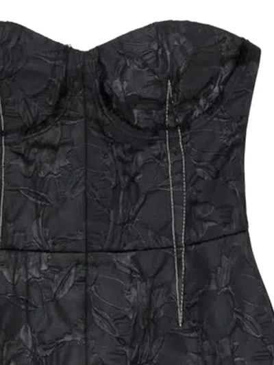 Simkhai Women's Zander Jacquard Bustier Top In Black In Black