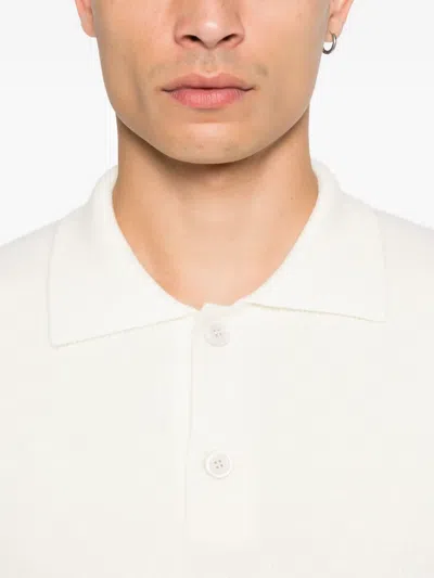 Lardini Ribbed-knit Polo Shirt In White