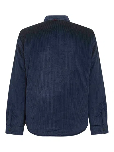 Mc2 Saint Barth Snap-buttoned Corduroy Jacket In Blue