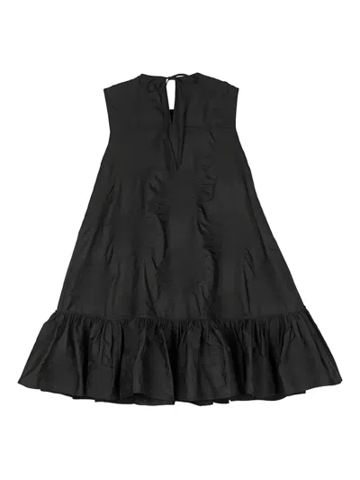 Cecilie Bahnsen Jacquard Ruffled Lala Dress In Black