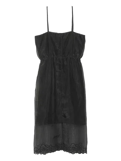 Cecilie Bahnsen Barr Liquid Myrtia Midi Dress In Black