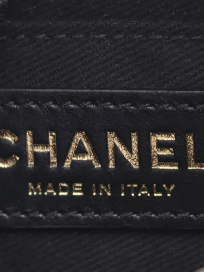 Pre-owned Chanel 2018-2019 Stitched Goatskin Casual Trip North South Camera Case Crossbody Bag In Black