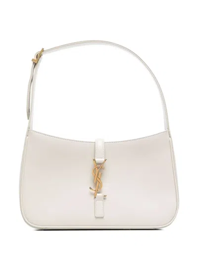 Saint Laurent Le 5 À 7 Calf Leather Shoulder Bag In White