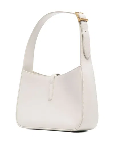 Saint Laurent Le 5 À 7 Calf Leather Shoulder Bag In White