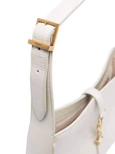 Saint Laurent Le 5 À 7 Calf Leather Shoulder Bag In White