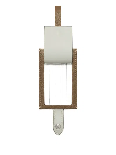 Tory Burch Pebbled Luggage Tag Accessories In Brown