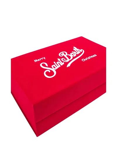 Mc2 Saint Barth Ribbed Embroidery Beanie Pouch (set Of Two) In Neutral