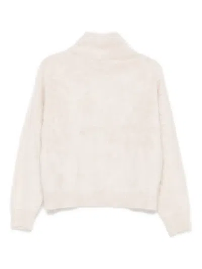 Iris Von Arnim Brushed-effect Roll-neck Jumper In Neutral