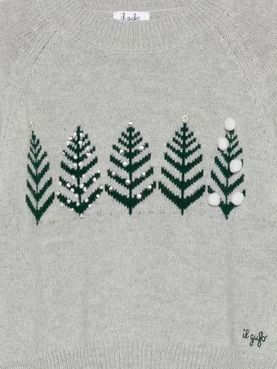 Il Gufo Tree-intarsia Sweatshirt In Gray