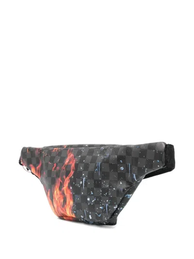 Sprayground Kid Checkered Graphic-print Belt Bag In Black