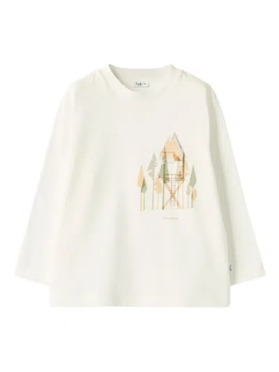 Il Gufo Graphic Long-sleeve Top In White