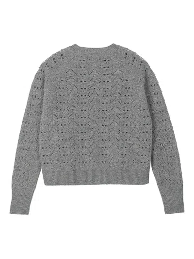 Cecilie Bahnsen Bidane Pullover Heritage Lace Knit Light Grey In Gray