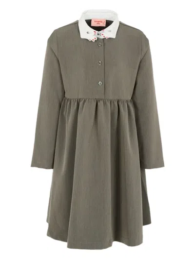 翻领长袖连衣裙