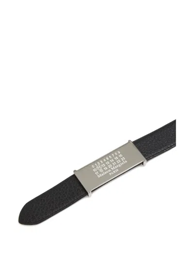 Maison Margiela Logo-plaque Leather Belt In Brown