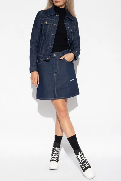 Maison Kitsuné Woman Denim Outerwear Blue Size S Cotton In Blue