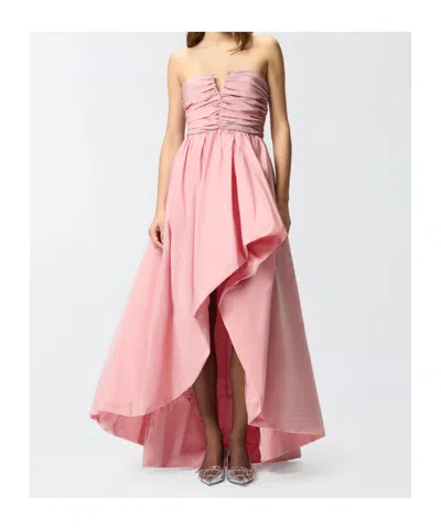 Pinko Long, Elegant Taffeta Dress In Pink