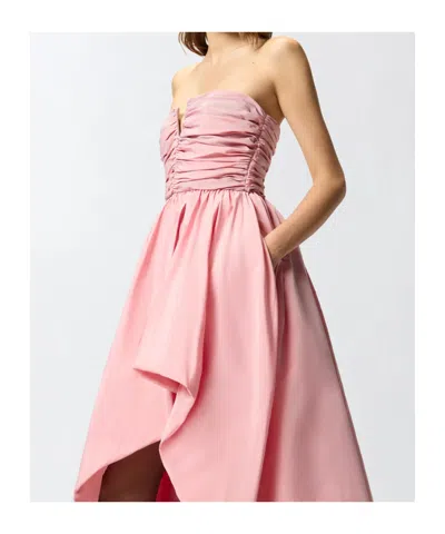 Pinko Long, Elegant Taffeta Dress In Pink