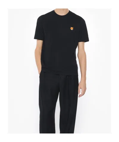 Maison Kitsuné Maison Kitsune Fox Head T Shirt In Black