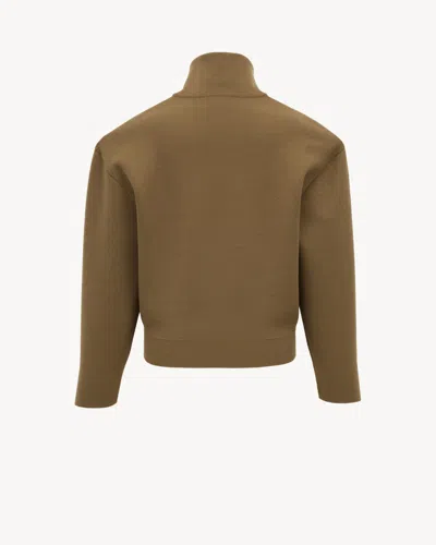Saint Laurent Turtleneck Sweater In Brown