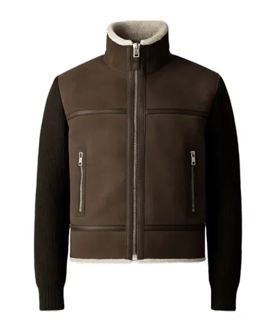 Mackage Jonathan Suede Full Zip Jacket In Brown