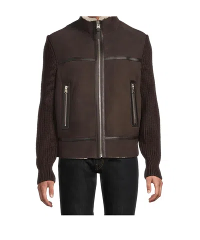 Mackage Jonathan Suede Full Zip Jacket In Brown