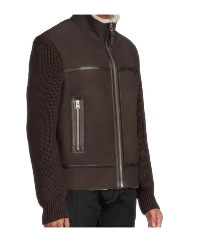 Mackage Jonathan Suede Full Zip Jacket In Brown