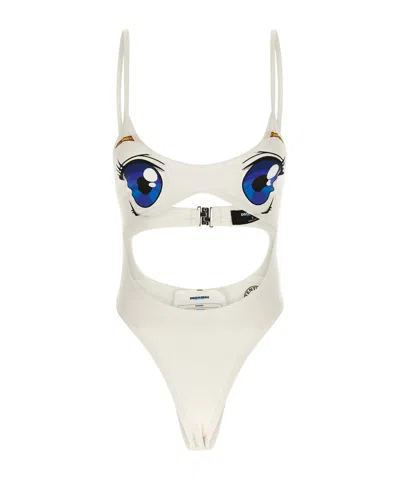 Dsquared2 X Better Print Cutout Bodysuit In White