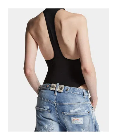 Dsquared2 Better Racerback Graphic Bodysuit In Multi