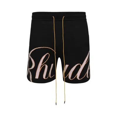 Pre-owned Rhude Knit Script Short 'black/pink/orange' | Men's Size Xs