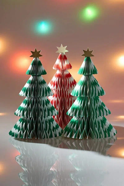 Meri Meri Striped Honeycomb Paper Tree Set In Assorted At Urban Outfitters In Multi