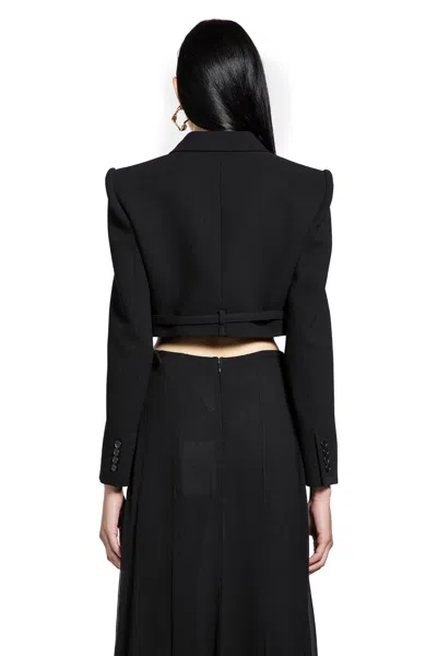 Chloé Cropped Spencer Jacket In Wool Crêpe Black Size 8 100% Virgin Wool, Horn Bubalus Bubalis, Farmed, Co In Black