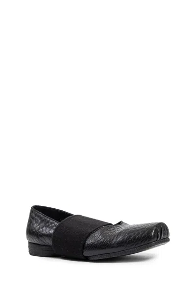 Uma Wang Leather Ballerina In Black