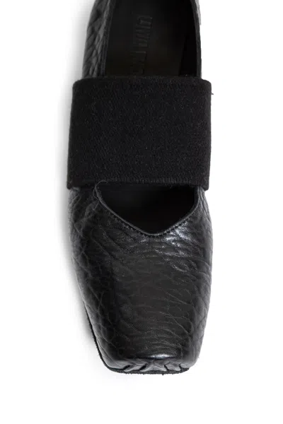 Uma Wang Leather Ballerina In Black