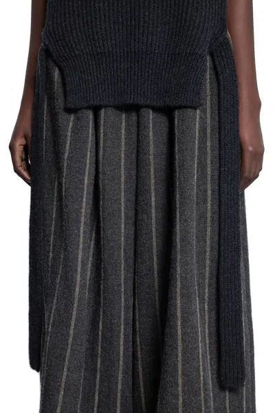 Uma Wang Sleeveless High Neck Knitted Top In Gray